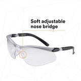 3M BX Dual Reader Safety Glasses, Clear Anti Fog Lens, Gray Black Frame, 1.5 Diopter (7000127661)  - (20Pack) - 5