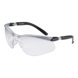 3M 11458-00000-20 BX Dual Reader Protective Safety Glasses, +2.0 Diopter, Anti-Fog Clear Lens, Silver/Black Frame (7000127662)  - (20Pack)