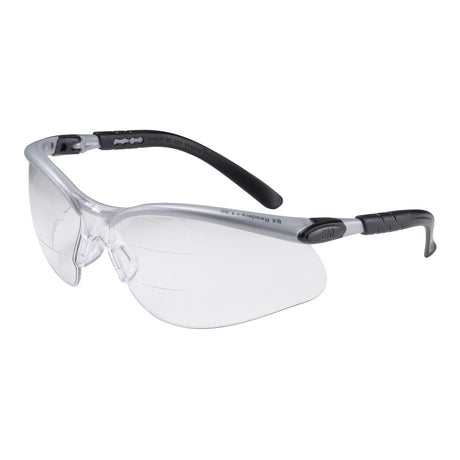 3M 11459-00000-20 BX Dual Reader Safety Glasses, ANSI Z87.1, Anti-Fog Clear Lens, Silver/Black Frame, +2.5 Diopter (7000127663)  - (20Pack)