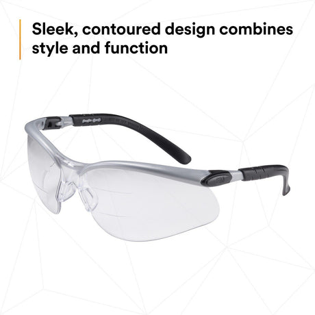 3M 11459-00000-20 BX Dual Reader Safety Glasses, ANSI Z87.1, Anti-Fog Clear Lens, Silver/Black Frame, +2.5 Diopter (7000127663)  - (20Pack) - 8