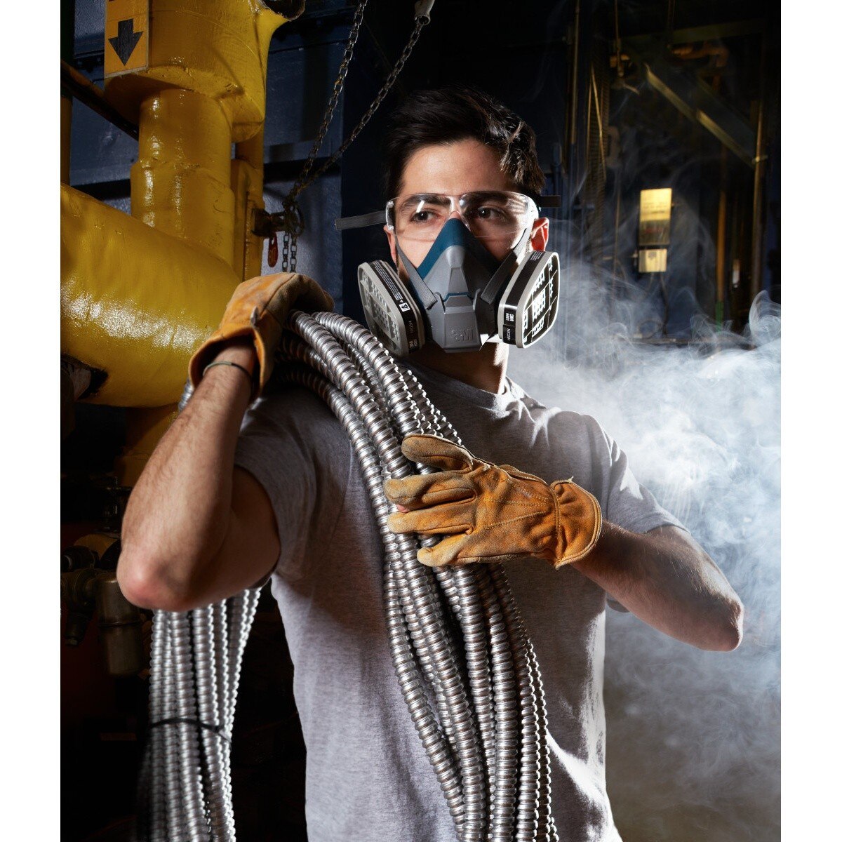 3M 6502 Rugged Comfort Half Facepiece Reusable Respirator, NIOSH, Cool Flow Valve, Silicone Faceseal, Medium (7000128238)  - (10Pack) - 6