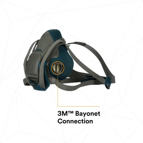 3M 6502QL Rugged Comfort Quick Latch Half Facepiece Reusable Respirator, Medium, Bayonet Connection, Cool Flow Valve, Silicone Face Seal (7000128239) (10 Pack) - 4