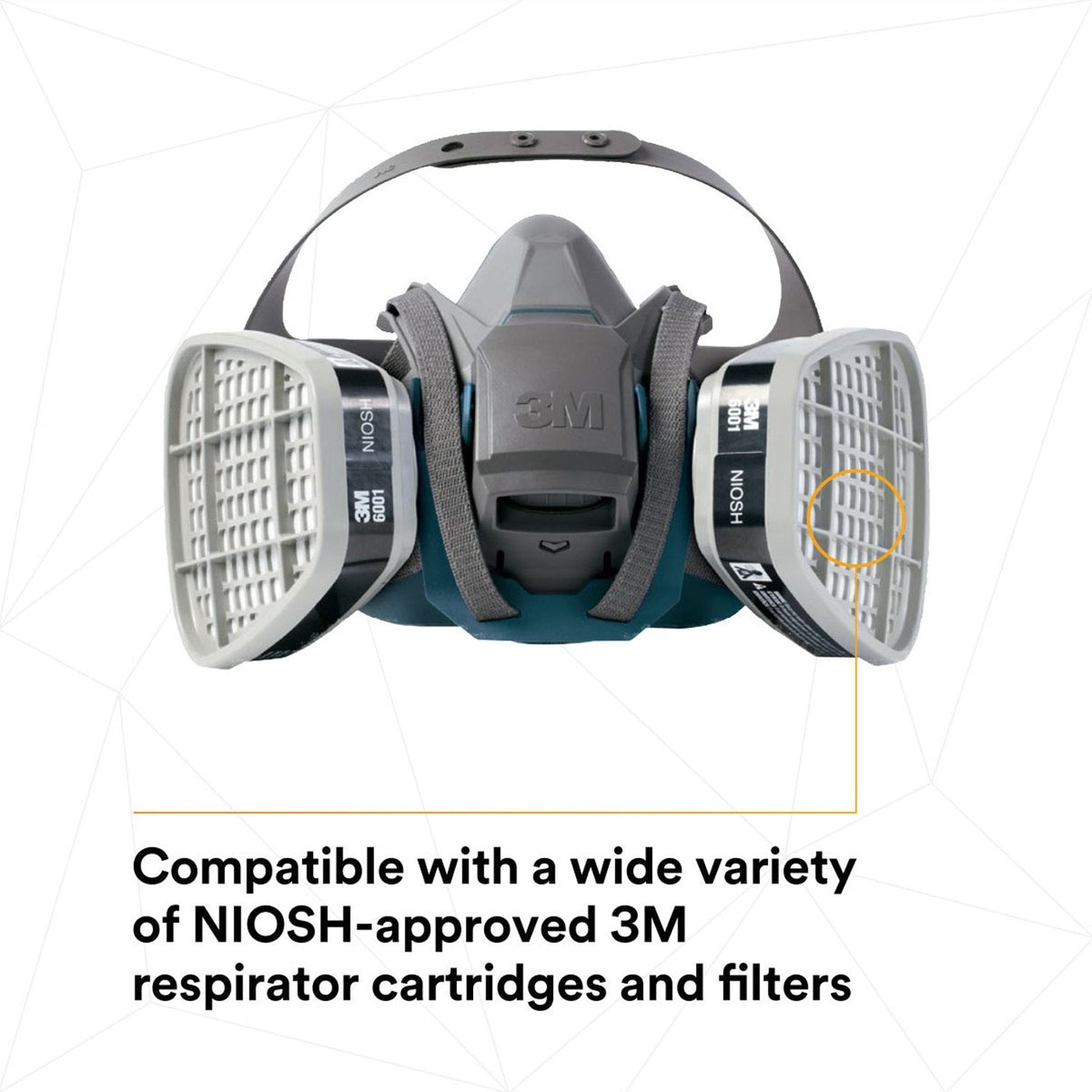 3M 6502QL Rugged Comfort Quick Latch Half Facepiece Reusable Respirator, Medium, Bayonet Connection, Cool Flow Valve, Silicone Face Seal (7000128239) (10 Pack) - 10