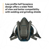 3M 49492 Rugged Comfort Quick Latch Half Facepiece Reusable Respirator, Large, Gray, Silicone Face Seal, Bayonet Connection, Cool Flow Valve (6503QL) (7000128241) (10 Pack) - 9