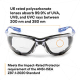 3M 11872 Virtua Safety Glasses, Anti-Fog, Clear Lens, Blue Frame, Removable Foam Gasket, Cord Control System, ANSI Z87 (7000128259)  - (20Pack) - 5