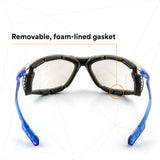 3M 11872 Virtua Safety Glasses, Anti-Fog, Clear Lens, Blue Frame, Removable Foam Gasket, Cord Control System, ANSI Z87 (7000128259)  - (20Pack) - 7