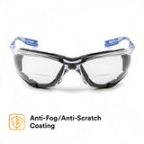 3M 11872 Virtua Safety Glasses, Anti-Fog, Clear Lens, Blue Frame, Removable Foam Gasket, Cord Control System, ANSI Z87 (7000128259)  - (20Pack) - 9