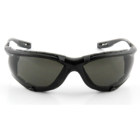 3M 11873-00000-20 Virtua CCS Safety Glasses Gray Anti-Fog Anti-Scratch Lens Black Frame Corded Earplug Control System Removable Foam Gasket (7000128260) - 2