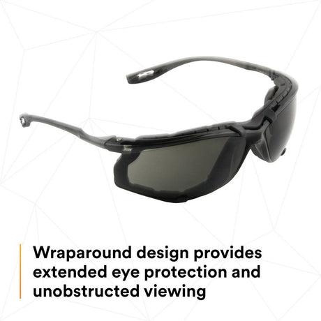 3M 11873-00000-20 Virtua CCS Safety Glasses Gray Anti-Fog Anti-Scratch Lens Black Frame Corded Earplug Control System Removable Foam Gasket (7000128260)  - (20Pack) - 6