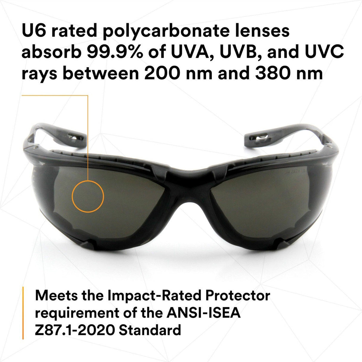 3M 11873-00000-20 Virtua CCS Safety Glasses Gray Anti-Fog Anti-Scratch Lens Black Frame Corded Earplug Control System Removable Foam Gasket (7000128260)  - (20Pack) - 9