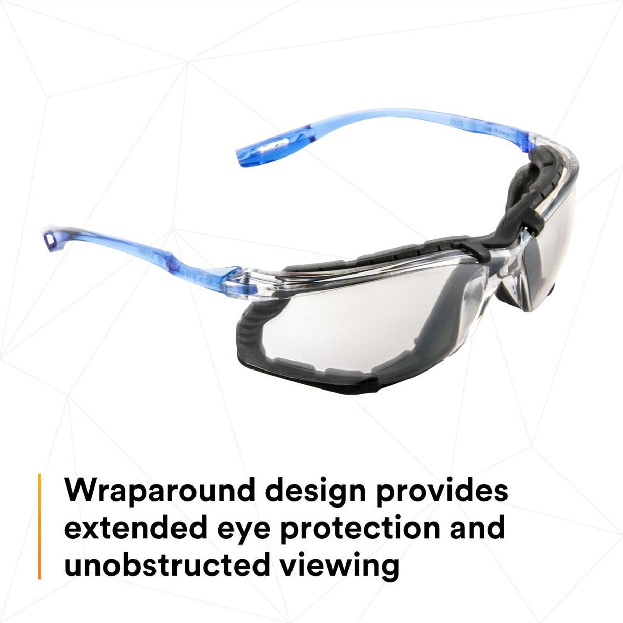 3M 11874-00000-20 Virtua Safety Glasses CCS Anti-Fog Indoor/Outdoor Mirrored Lens Blue Frame Removable Foam Gasket ANSI Z87.1 (7000128261)  - (20Pack) - 8