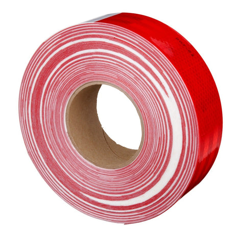 3M 98332 Diamond Grade Conspicuity Markings 983-32, Red/White, 67636, 2 in x 50 yd, kiss-cut every 18 in (7000129412) - 3