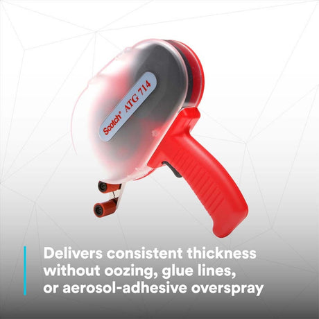3M 714 ATG Adhesive Applicator for 1/4 inch ATG Tape, Red (7000131619) - 5