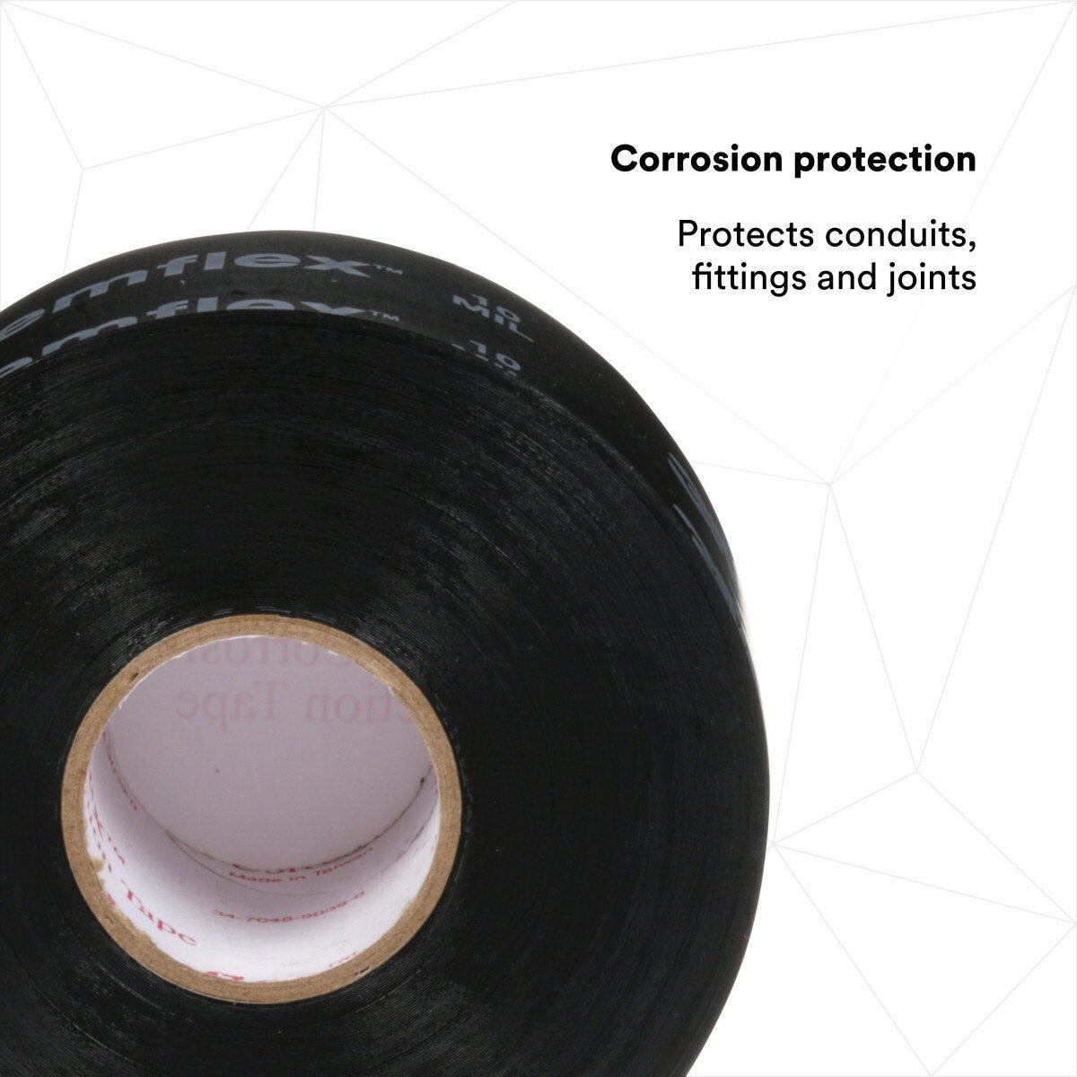3M 1100P-2X100FT Temflex Vinyl Corrosion Protection Tape 1100 Printed Black 2 in x 100 ft (7000132166)  - (24Pack) - 2