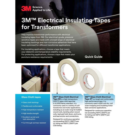 3M 69 1"X36YD MINI Scotch Brand Glass Cloth Electrical Tape 69-1"X36YD (7000132177) - 4
