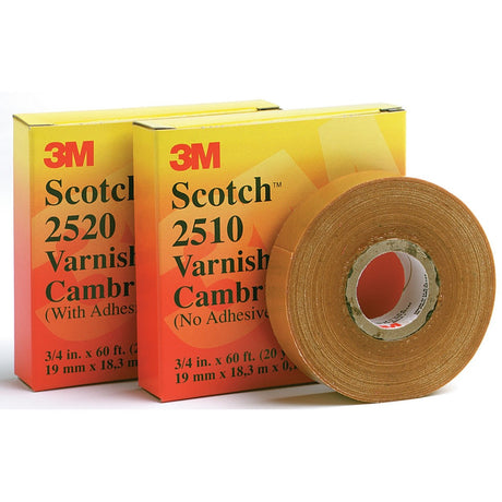 3M 2510-1X36YD-K Scotch Varnished Cambric Tape Non Adhesive Electrical Insulating Tape Yellow 1 in x 36 yd (7000132186) (36 Pack)