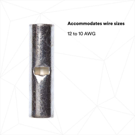 3M M10BCK Scotchlok Butt Connector, Non-Insulated Seamless , 12-10 AWG, built-in wire stop for correct positioning (7000132268) (500 Pack) - 2
