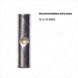 3M M10BCK Scotchlok Butt Connector, Non-Insulated Seamless , 12-10 AWG, built-in wire stop for correct positioning (7000132268) (500 Pack) - 2