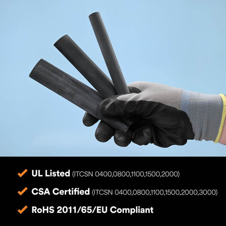 3M IT0.800BK25' Heat Shrink Heavy-Wall Cable Sleeve, Black, 8-1/0 AWG, Expanded/Recovered I.D. 0.80/3/16 in, 25 ft Reel (7000132369) - 9
