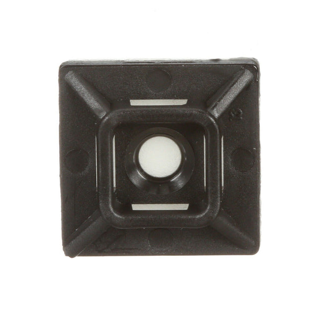 3M CTB75X75BKA-C Cable Tie Mounting Base, 4-Way Adhesive Mount, Black, Nylon, 3/4 in x 3/4 in (7000132457) (500 Pack)