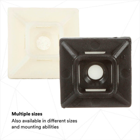 3M CTB75X75BKA-C Cable Tie Mounting Base, 4-Way Adhesive Mount, Black, Nylon, 3/4 in x 3/4 in (7000132457) (500 Pack) - 4
