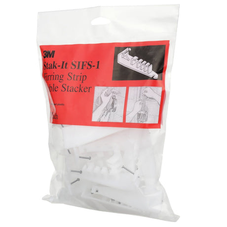 3M SIFS-1 Furring Strip Cable Stacker, Electrical Wire Spacer and Support, White (7000132474) (250 Pack) - 7