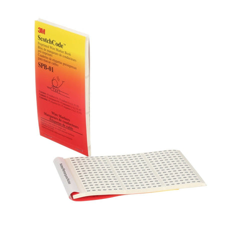 3M ScotchCode Pre-Printed Wire Marker Book, T1-T3, Black on White, 1.37 in x 0.22 in (SPB-01) (7000132478)  - (5Pack) - 3