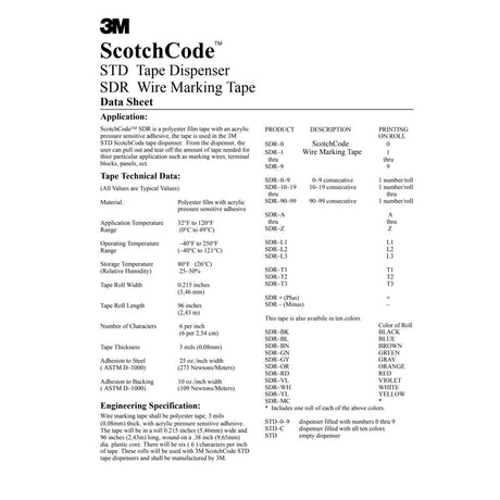 3M STD-CX Wire Marker Tape Dispenser with Tape, compact design for easy handling (7000132529)  - (10Pack) - 7