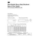 3M HDBB-210-1-250 Heat Shrinkable Cable Breakout Boot black 2-way outlet (7000132575) - 2