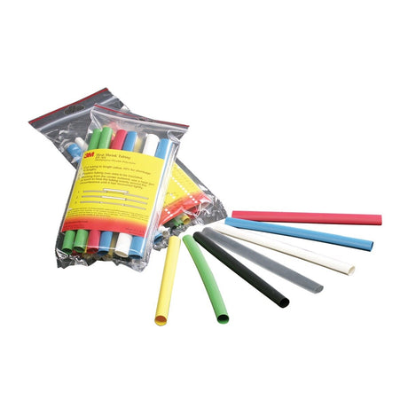 3M FP-301-1/8-Assort Heat Shrink Tubing Assortment Pack : 6 in length pieces, 4 of 7 colors (7000132600)  - (10Pack)