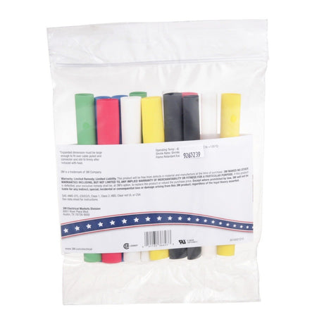 3M FP-301-1/2-Assort Heat Shrink Tubing Assortment Pack : 6 in length pieces, 2 of 7 colors (7000132603) (140 Pack) - 4