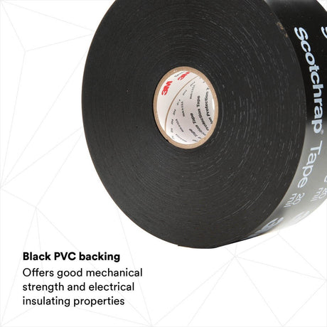 3M 51P-2X100FT Vinyl Corrosion Protection Tape 51, Printed, Black, 20 mil, 2 in x 100 ft (7000132743) (12 Pack) - 5