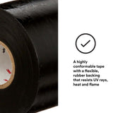3M 2242-2X15FT Linerless Electrical Rubber Tape 2242, Black, General Purpose Self-Fusing Insulating Tape (7000132759) (8 Pack) - 8