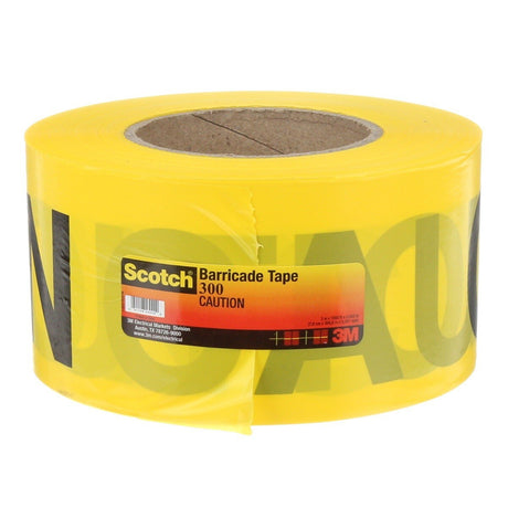 3M Scotch Barricade Tape 300 CAUTION Yellow 3 in x 1000 ft (300-Y-3X1000FT) (7000132906)  - (8Pack) - 2