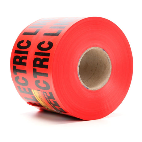 3M 368-R-6X1000FT Scotch Buried Barricade Tape CAUTION BURIED ELECTRIC LINE BELOW Red 6 in x 1000 ft (7000133186)  - (4Pack)