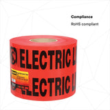 3M 368-R-6X1000FT Scotch Buried Barricade Tape CAUTION BURIED ELECTRIC LINE BELOW Red 6 in x 1000 ft (7000133186)  - (4Pack) - 5