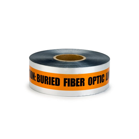 3M 409-O-6X1000FT Scotch Detectable Buried Barricade Tape Orange 6 in x 1000 ft Caution Buried Fiber Optic Line Below (7000133193) (4 Pack)