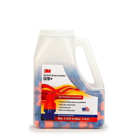 3M O/B+JUG Wire Connector Orange/Blue Twist-On 22-12 AWG UL Listed CSA (7000133222) (10000 Pack) - 2