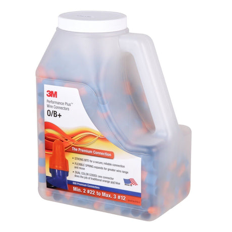 3M O/B+JUG Wire Connector Orange/Blue Twist-On 22-12 AWG UL Listed CSA (7000133222) (10000 Pack) - 5