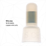 3M S-31-A Closed End Connector, Vinyl Insulated, Translucent White, 18-10 AWG, Built-in Wire Stop (7000133426) (500 Pack) - 7