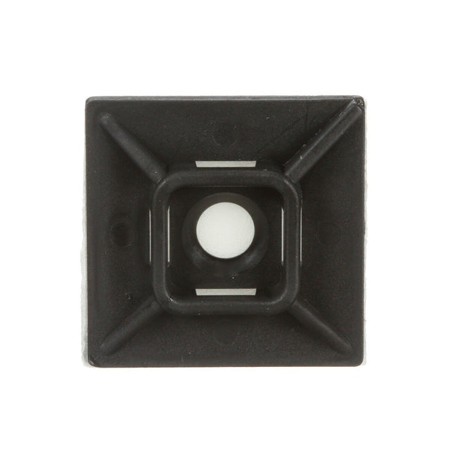 3M CTB1X1BKA-C Cable Tie Mounting Base, 4-Way Adhesive Mount, UV Resistant Black, 1 in x 1 in (7000133488) (500 Pack)