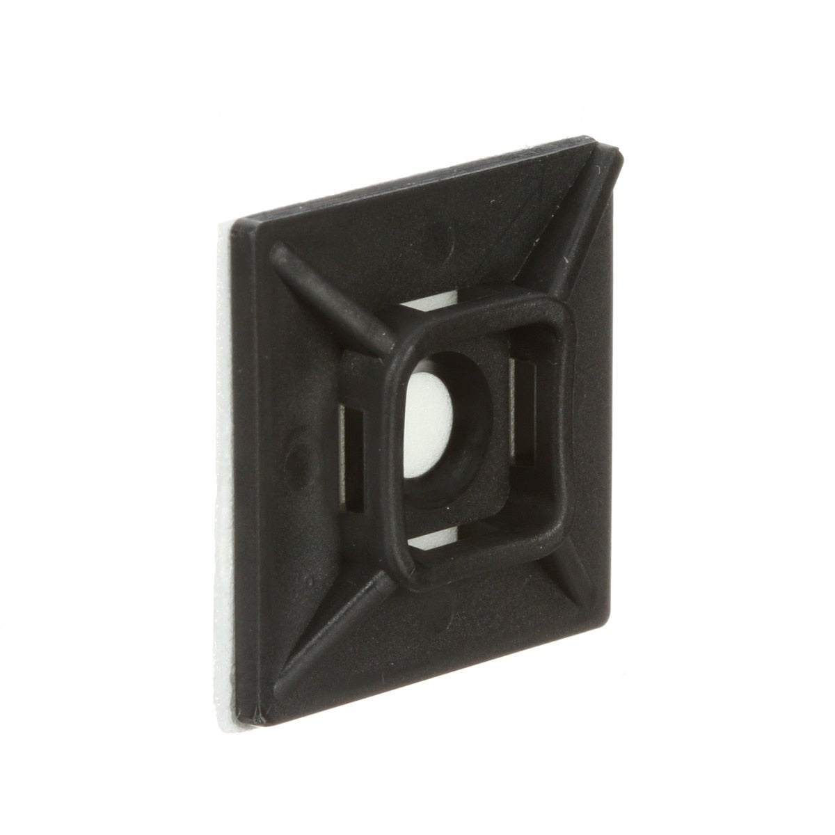 3M CTB1X1BKA-C Cable Tie Mounting Base, 4-Way Adhesive Mount, UV Resistant Black, 1 in x 1 in (7000133488) (500 Pack) - 2