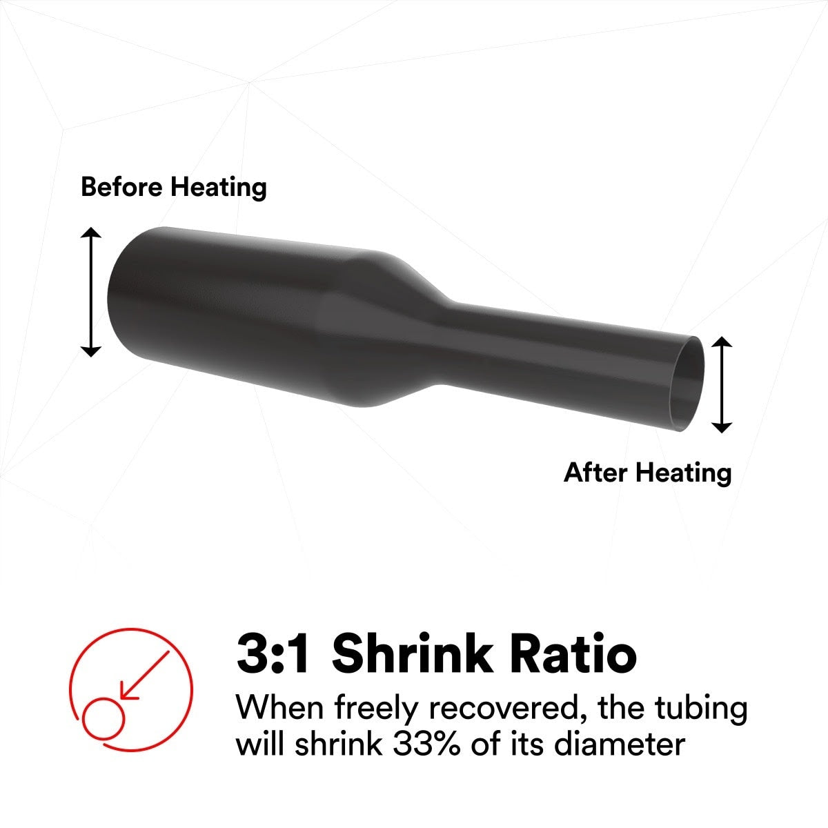 3M EPS-300 Thin-Wall Heat Shrink Tubing, Adhesive-Lined, 3/4-Black-48" (7000133617) (45 Pack) - 6