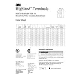 3M BFV14-8Q Highland Vinyl Insulated Block Fork Terminal, AWG 16-14, Blue (7000133650) (250 Pack) - 2