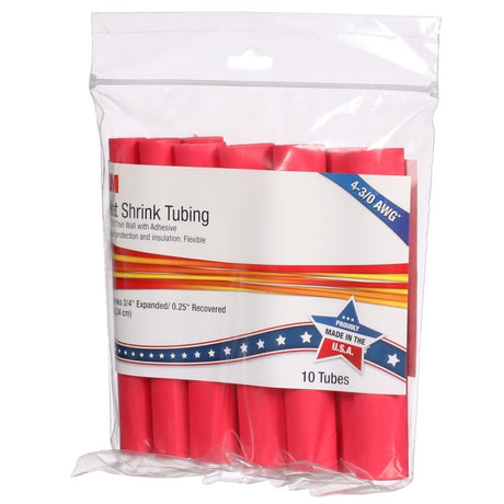 3M E30.750RD6"P Thin-Wall Heat Shrink Tubing EPS-300 Adhesive-Lined Red 3/4 in x 6 in Sticks (7000133686) (100 Pack) - 7
