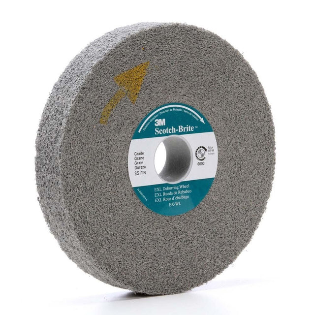 3M XL-WL Scotch-Brite EXL Deburring Convolute Wheel, 8S Fine, Silicon Carbide, 6 in x 1/2 in x 1 in (7000136514) (4 Pack)