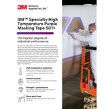 3M 501+ Specialty High Temperature Masking Tape Tan 48 mm x 55 m 7.3 mil (7000138488) (24 Pack) - 8