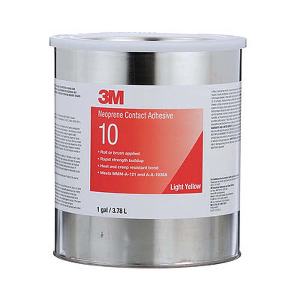 3M 10 Neoprene Contact Adhesive , Light Yellow, 1 Gallon Can (7000144610) (4 Pack)