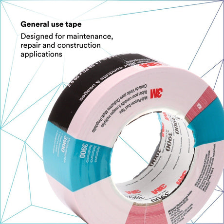 3M 3900 Multi-Purpose Duct Tape, Red, Rubber Adhesive, Water Resistant, 48 mm x 54.8 m, 8.1 mil (7000144749)  - (24Pack) - 2