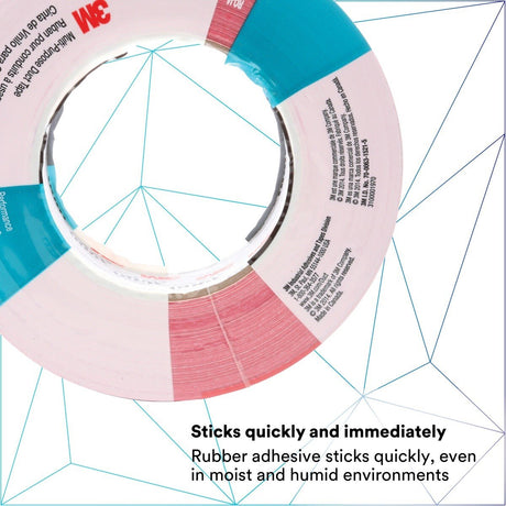 3M 3900 Multi-Purpose Duct Tape, Red, Rubber Adhesive, Water Resistant, 48 mm x 54.8 m, 8.1 mil (7000144749)  - (24Pack) - 3